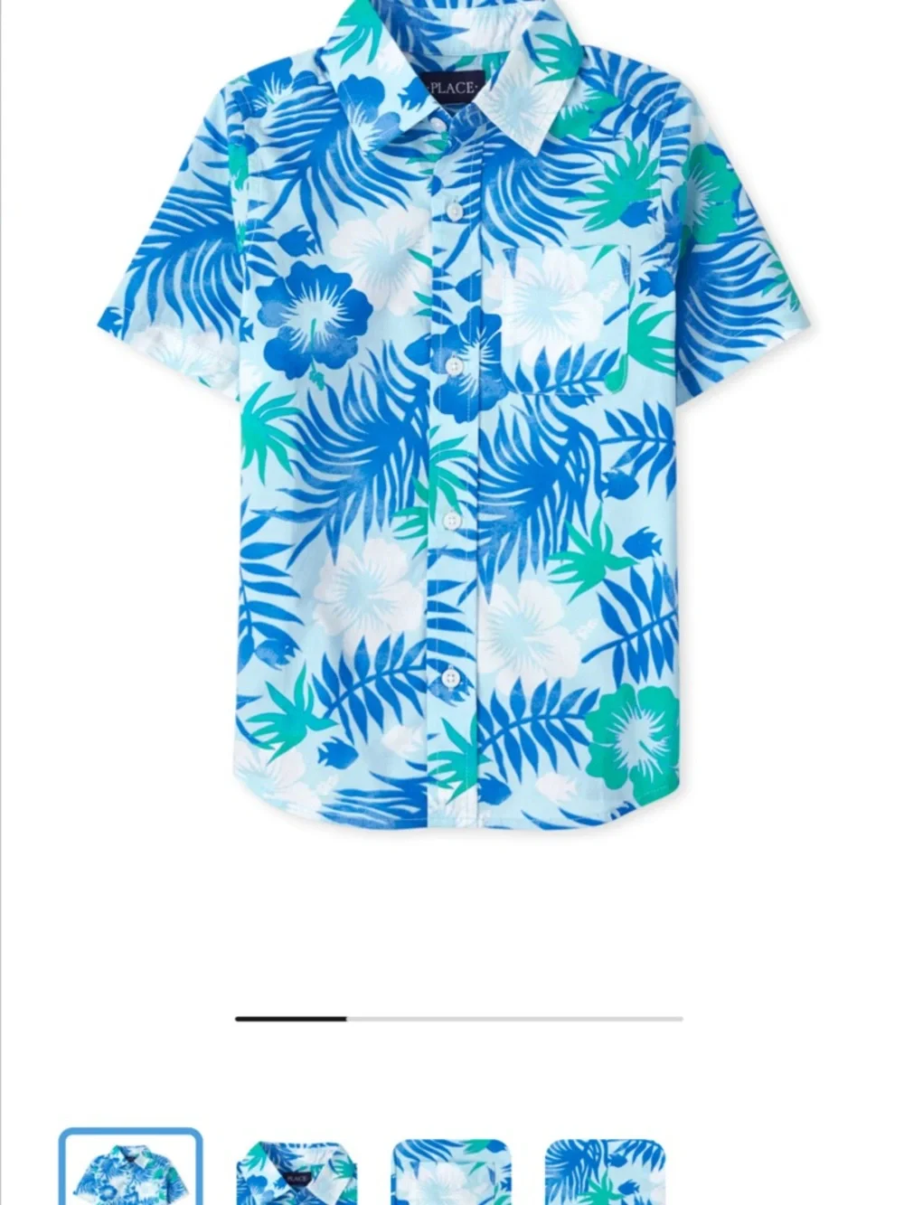 The Children's Place Blue & Teal Floral Tropical Button-Down Shirt